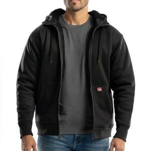 MENS WRANGLER WORKWEAR BLACK SHERPA LINED JACKET